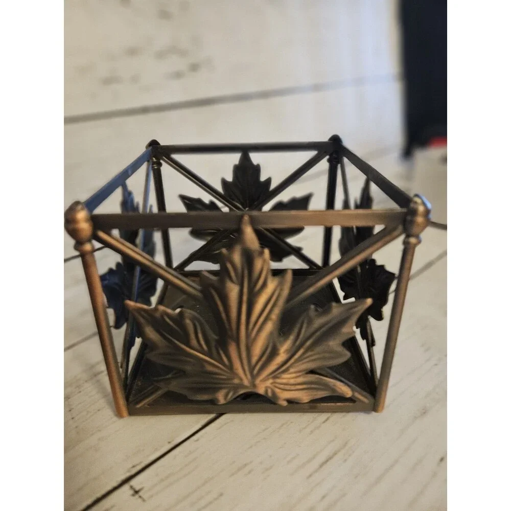 Bath and Bodyworks Leaf Cooper Candle Holder Fall Autumn Decor